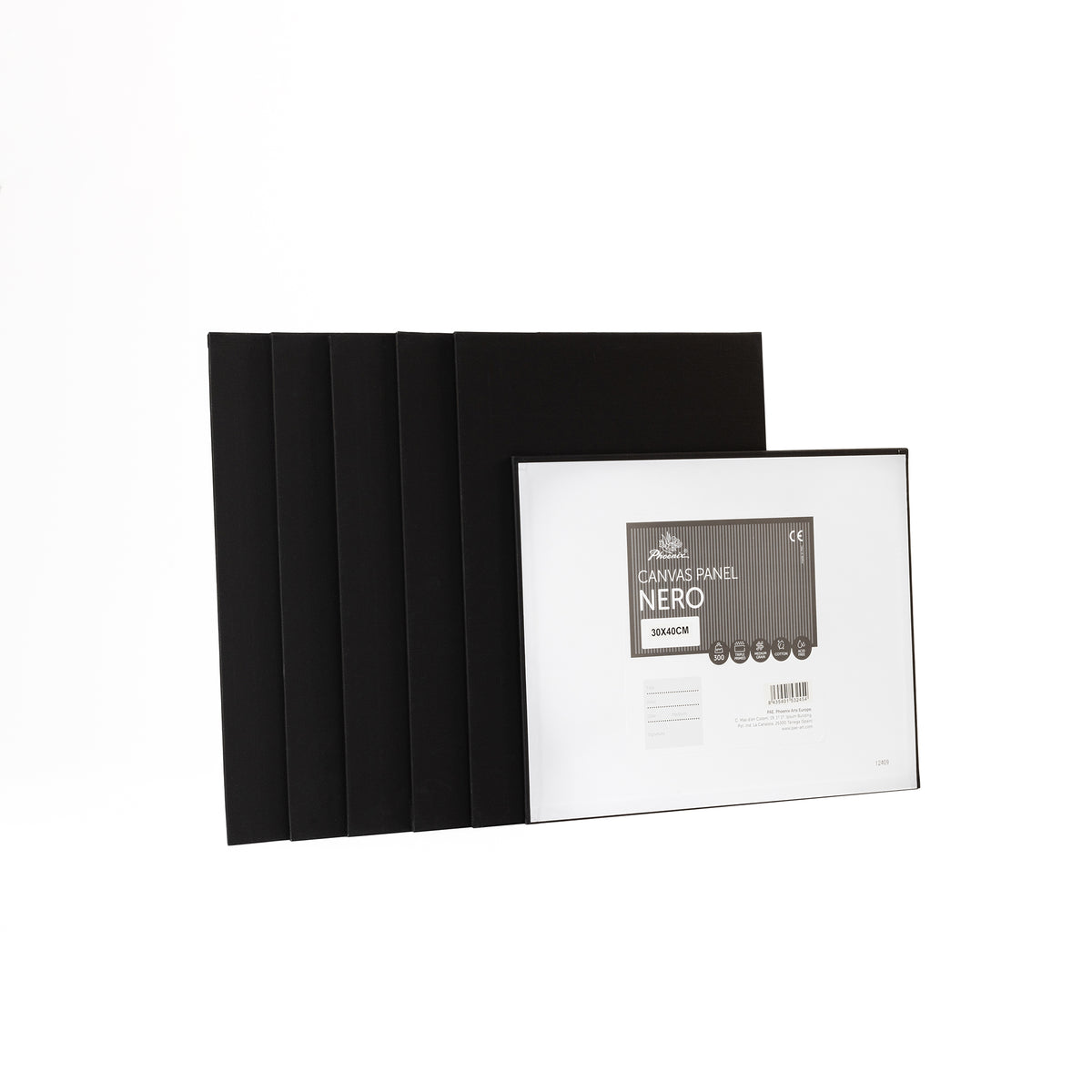 Canvas Panel Nero | Coton | Grain moyen | Apprêt Gesso Noir