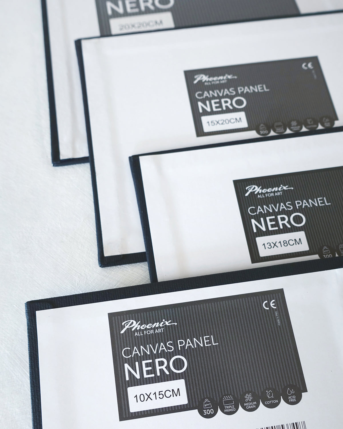 Canvas Panel Nero | Coton | Grain moyen | Apprêt Gesso Noir