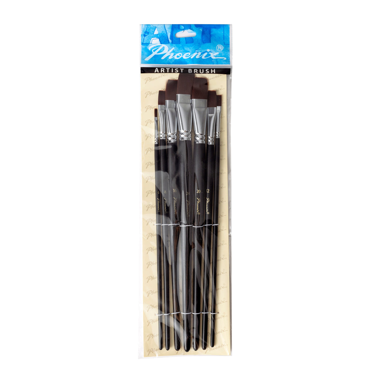 Flat Brushes | Set | Brown nylon | Long handle