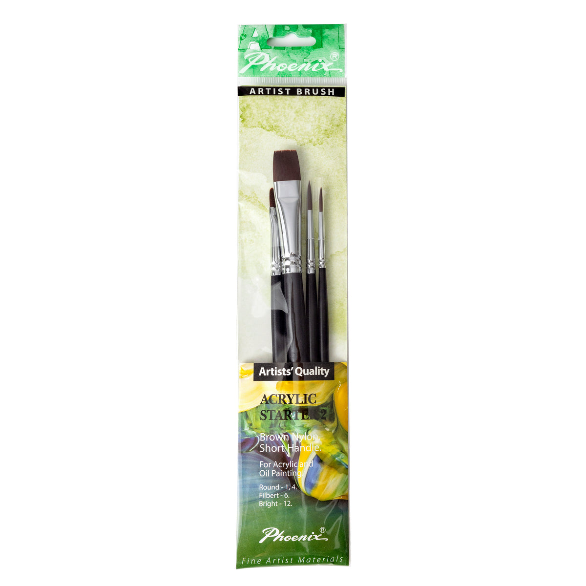 Acrylic Starter 2 | Set | Nylon marrón | Mango corto