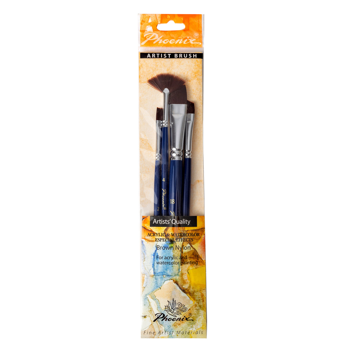Acrylic & Watercolour Special Effects | Set | Nylon marrón | Mango corto