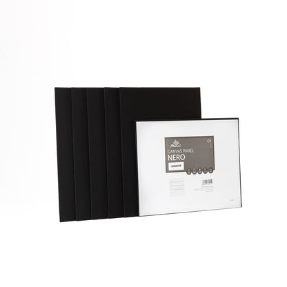 Canvas Panel Nero | Coton | Grain moyen | Apprêt Gesso Noir