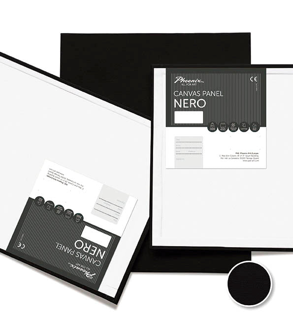 Canvas Panel Nero | Coton | Grain moyen | Apprêt Gesso Noir