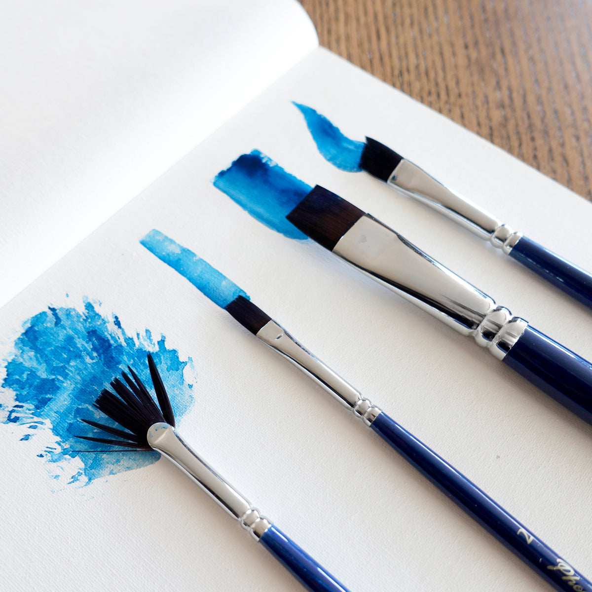 Acrylic & Watercolour Special Effects | Set | Nylon marrón | Mango corto