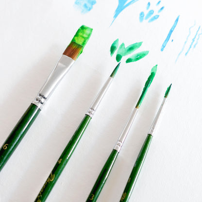 Acrylic & Watercolour Classic 2 | Set | Nylon marrón | Mango corto