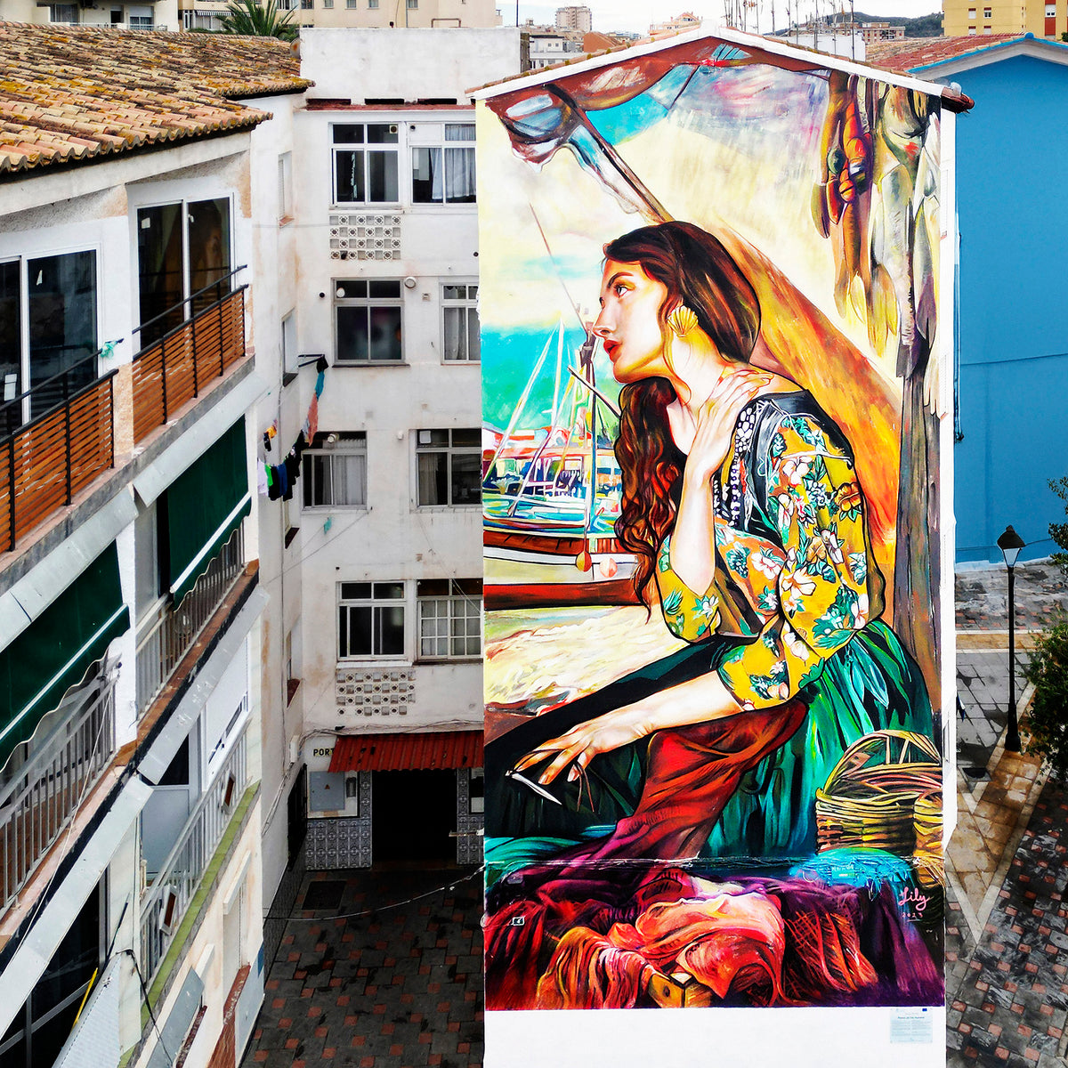 El mar trae tormenta -Paseo de los Murales- (2023)&nbsp;Fuengirola, Málaga&nbsp;·&nbsp;Pintura mural urbana en técnica mixta.&nbsp;