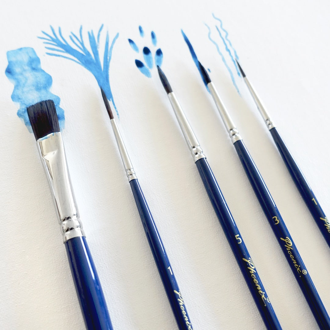 Acrylic & Watercolour Classic 1 | Set | Brown nylon | Short handle