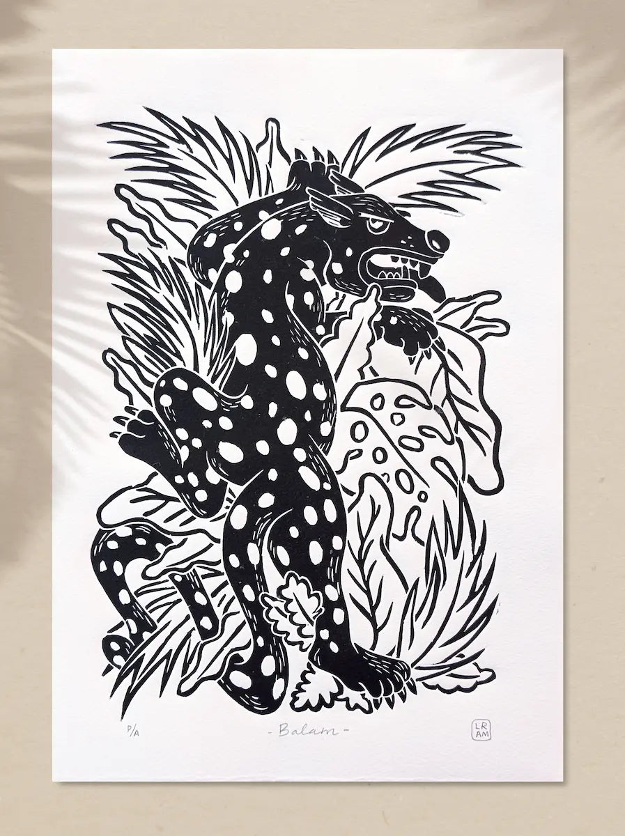 « Balam » Gravure-linoléum. 2024.