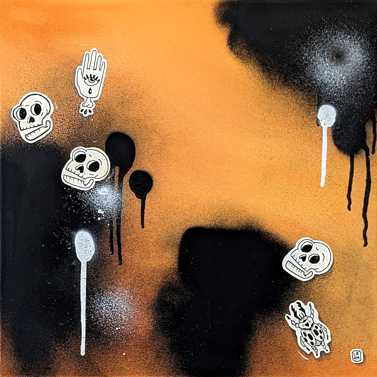 « Chaos 01 » - Aérosol acrylique et pastel à l'huile sur toile. 2025.