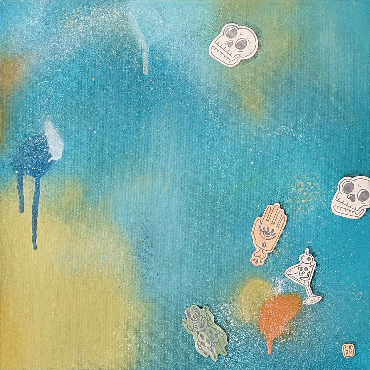 « Chaos 02 » - Aérosol acrylique et pastel à l'huile sur toile. 2025.