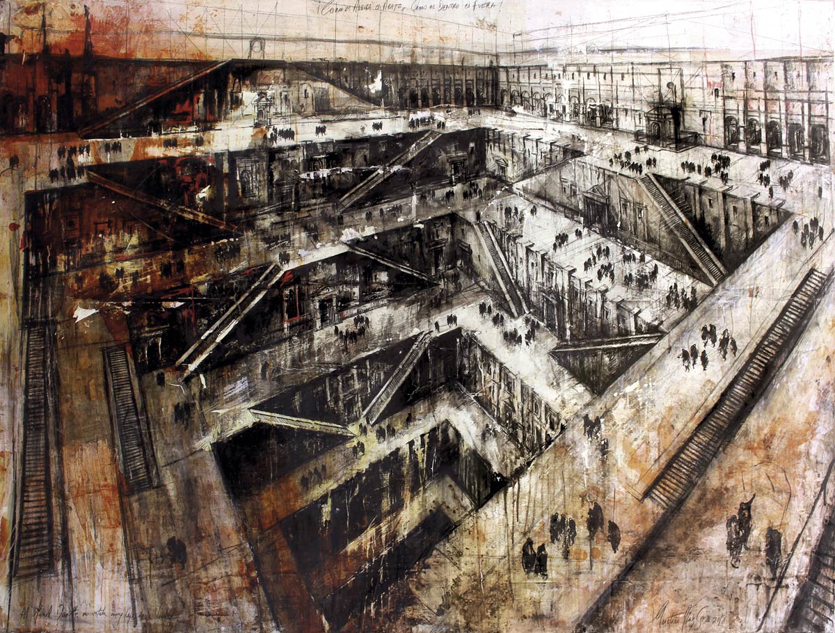 De la serie “Como es Arriba, es Abajo” – 2019 150 x 200 cm – mixta sobre lino