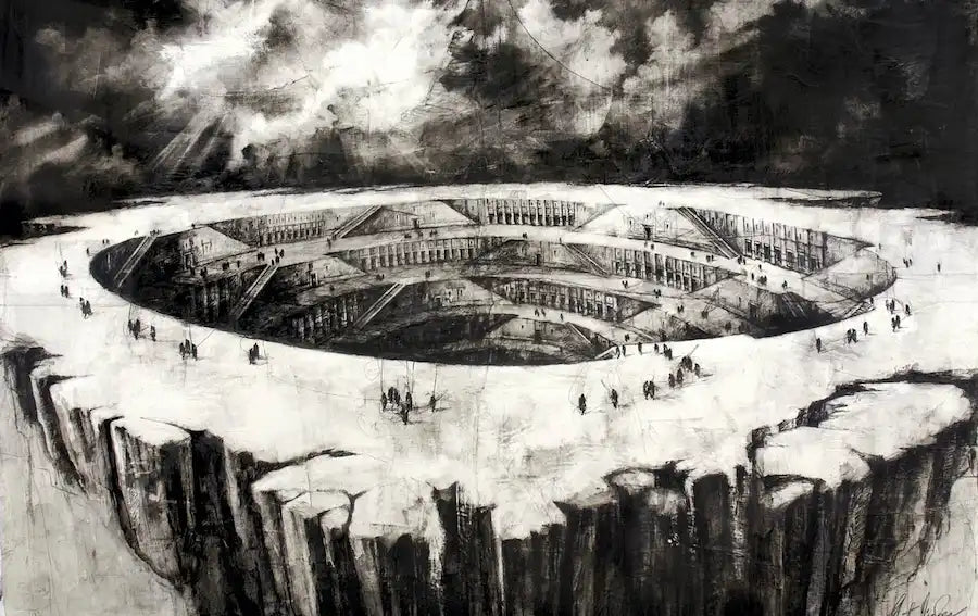 De la serie “Como es Arriba, es Abajo” – 2018 195 x 130 cm – mixta sobre lino