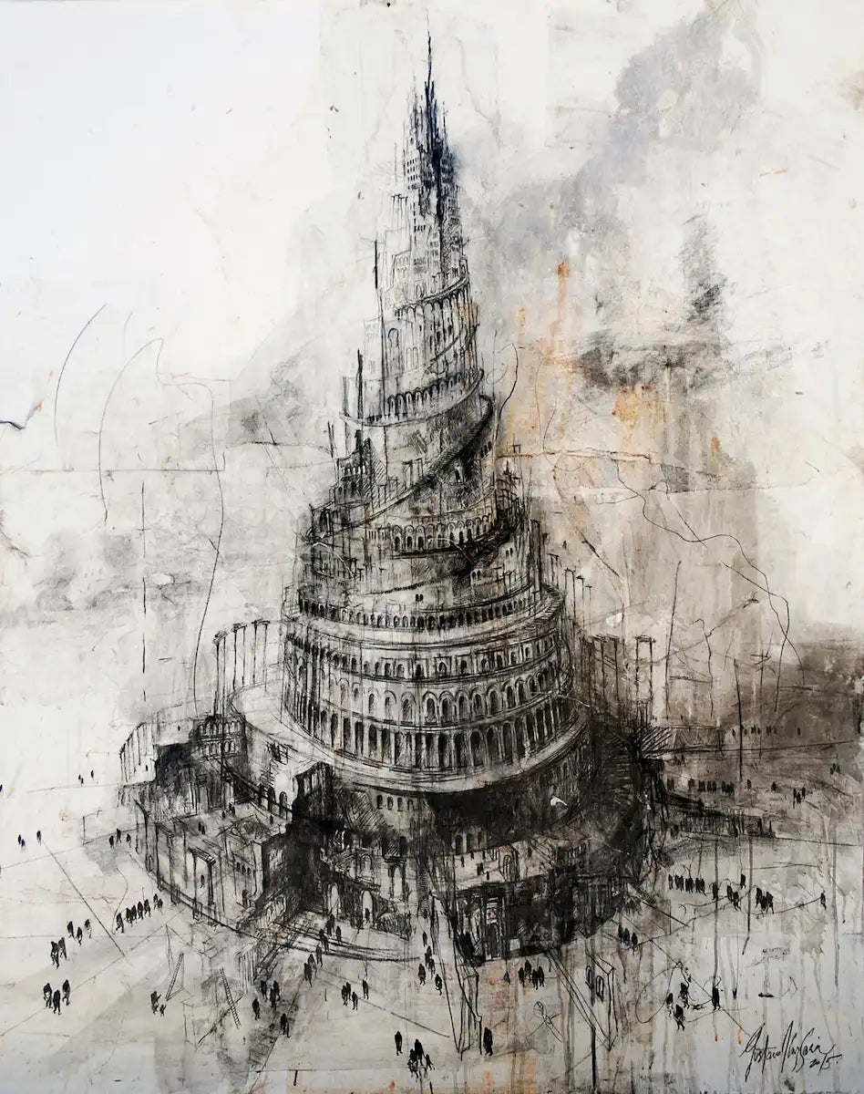De la serie “Huérfanos de Babel” – 2015 160 x 130 cm – mixta sobre lino