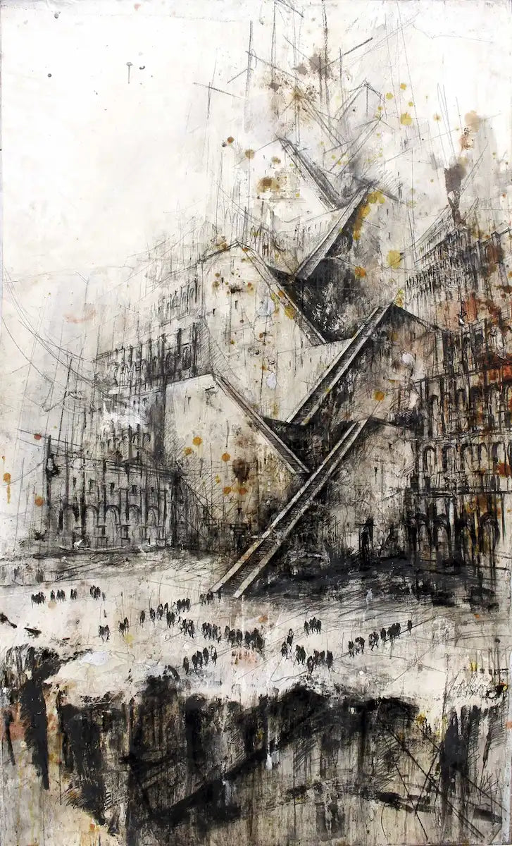 De la serie “Wrong Way to Heaven” – 2019 195 x 114 cm – mixta sobre lino
