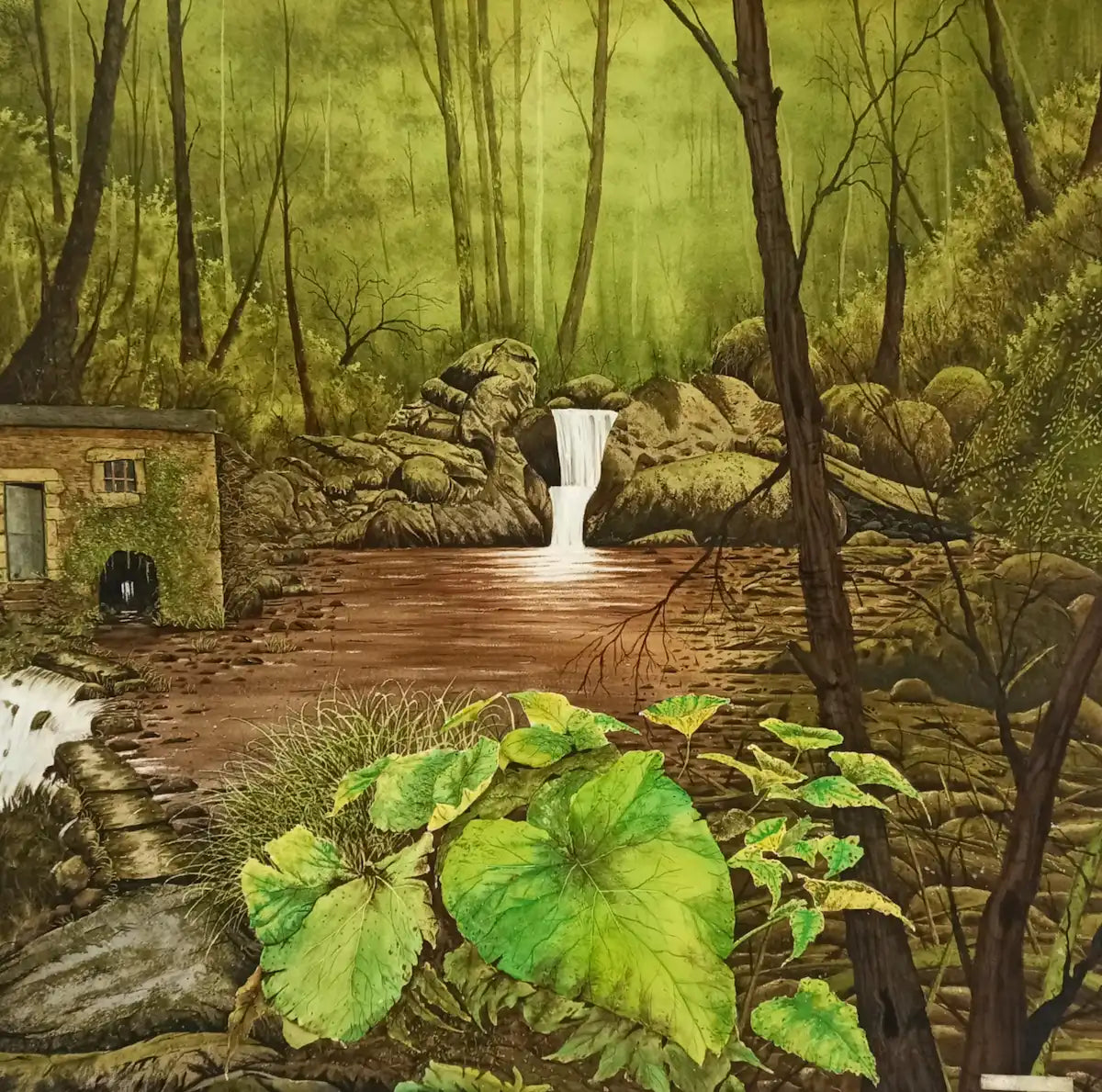“Muiño”. 100x100 cm, Aquarelle