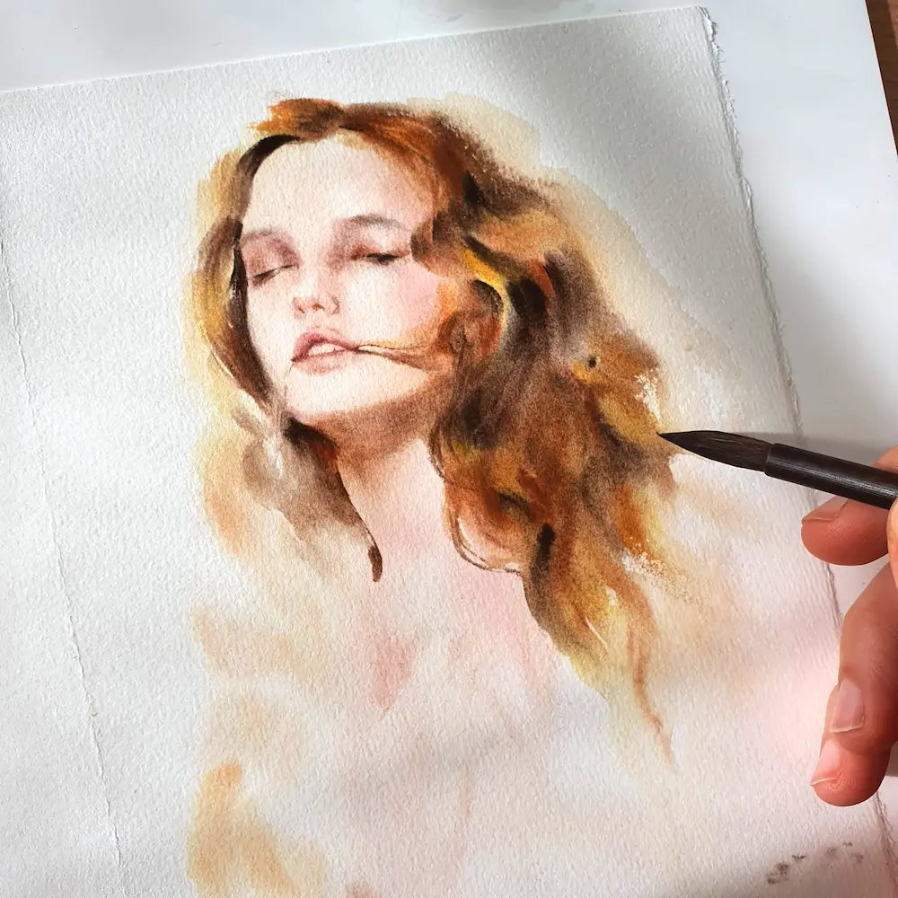 “Ophelia”. Acuarela sobre papel