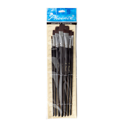 Flat Brushes | Set | Nylon brun | Manche long