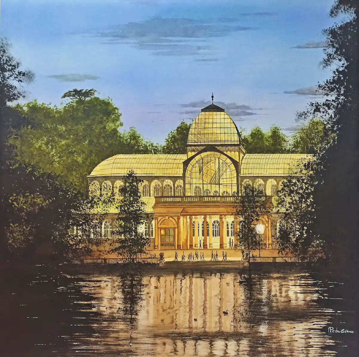 “Reflets de Cristal”. 100x100 cm, Aquarelle
