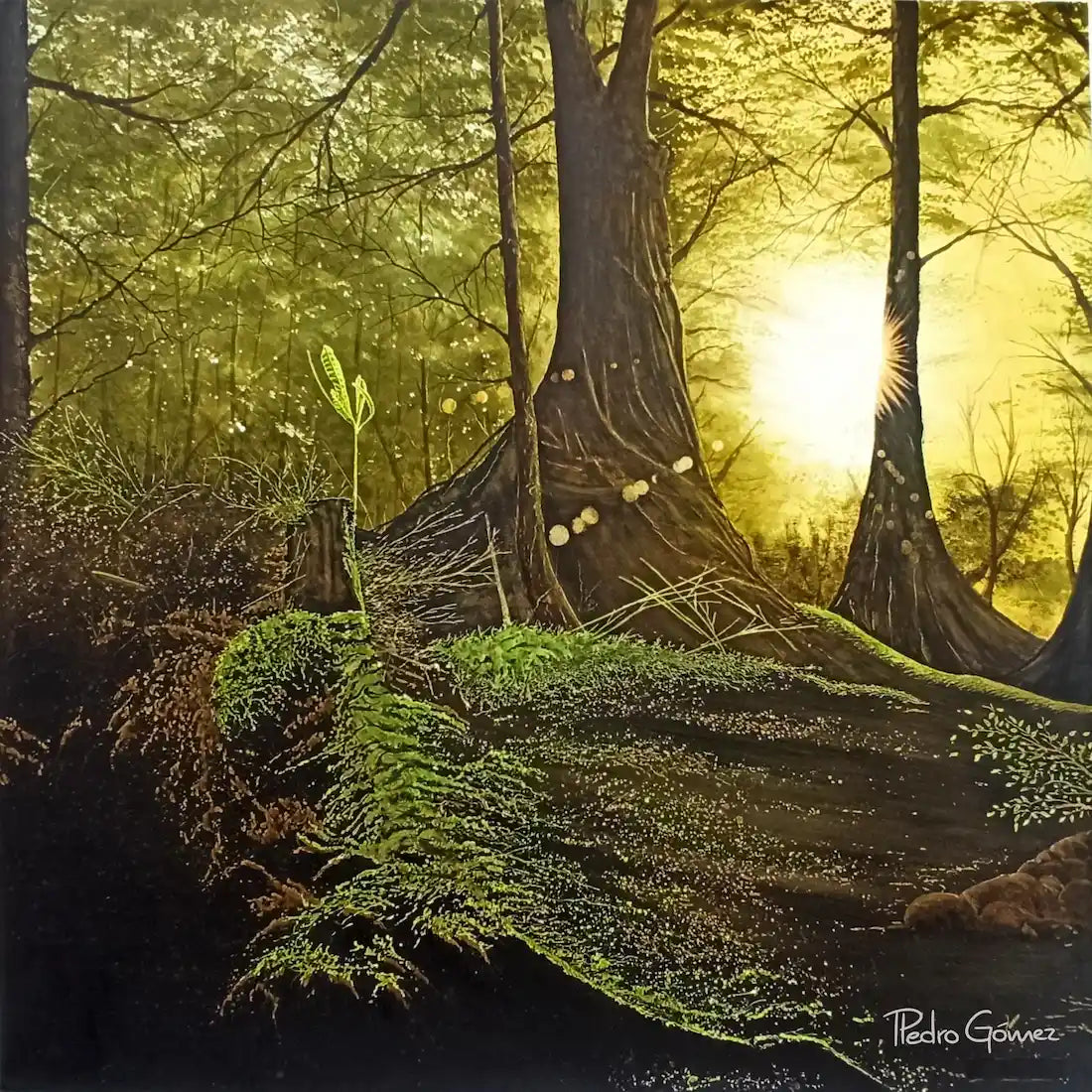 « Jeune pousse ». 100x100 cm, Aquarelle